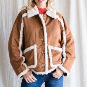 Oversized Faux Suede Coat